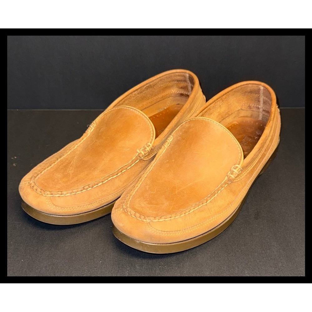 LL Bean Loafers Mens 9.5 Brown Leather‎ Slip On Casual Dress Shoes